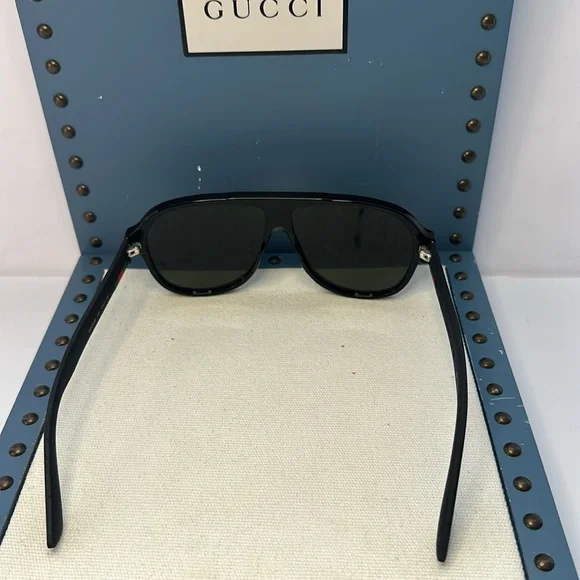 New Authentic Gucci Green Pilot Men's Sunglasses GG0009S 001 59